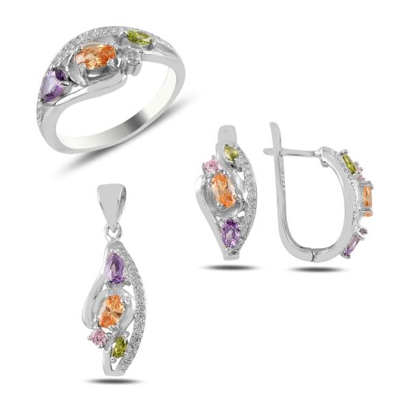 Turkish Handmade Lux Jewelry 925 Sterling Silver Ladies Womans Set 285 silverbazaaristanbul 