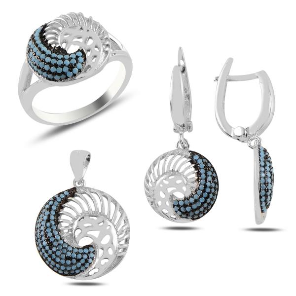 Turkish Handmade Lux Jewelry 925 Sterling Silver Ladies Womans Set 290 silverbazaaristanbul 