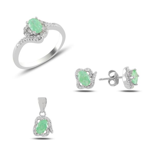Turkish Handmade Lux Jewelry 925 Sterling Silver Ladies Womans Set 306 silverbazaaristanbul 