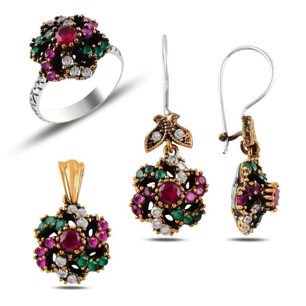 Turkish Handmade Lux Jewelry 925 Sterling Silver Ladies Womans Set 54 silverbazaaristanbul 