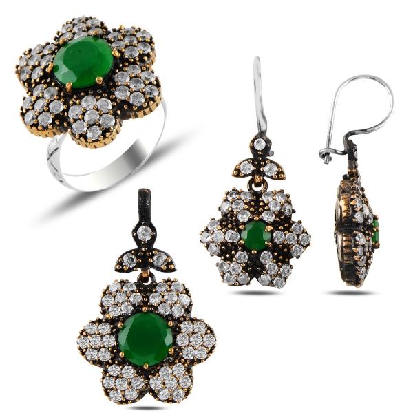 Turkish Handmade Lux Jewelry 925 Sterling Silver Ladies Womans Set 57 silverbazaaristanbul 