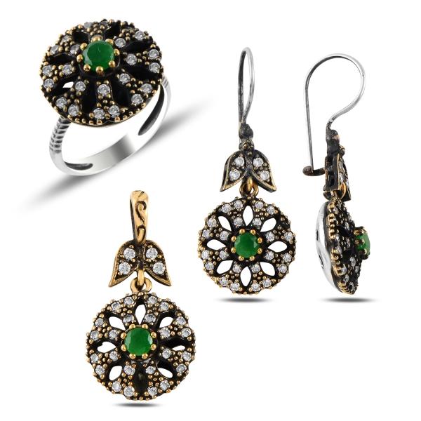 Turkish Handmade Lux Jewelry 925 Sterling Silver Ladies Womans Set 60 silverbazaaristanbul 