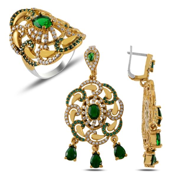 Turkish Handmade Lux Jewelry 925 Sterling Silver Ladies Womans Set 77 silverbazaaristanbul 