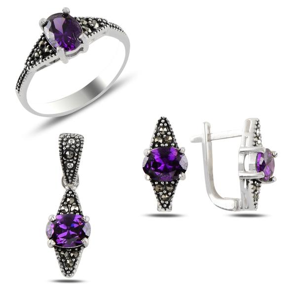 Turkish Handmade Lux Jewelry 925 Sterling Silver Ladies Womans Set 92 silverbazaaristanbul 