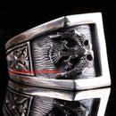 Turkish Handmade Pencil Work Eagle Design 925 Sterling Silver No Stone Mens Ring silverbazaaristanbul 