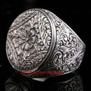 Turkish Handmade Special Pencil Work 925 Sterling Silver No Stone Men Ring 3 Usa silverbazaaristanbul 
