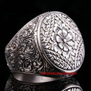 Turkish Handmade Special Pencil Work 925 Sterling Silver No Stone Men Ring 3 Usa silverbazaaristanbul 
