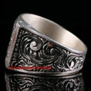 Turkish Handmade Special Pencil Work 925 Sterling Silver No Stone Men Ring 7 Usa silverbazaaristanbul 