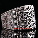 Turkish Handmade Special Pencil Work 925 Sterling Silver No Stone Mens Ring Usa silverbazaaristanbul 