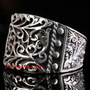 Turkish Handmade Special Pencil Work 925 Sterling Silver No Stone Mens Ring Usa silverbazaaristanbul 