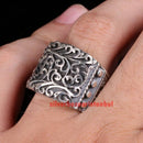 Turkish Handmade Special Pencil Work 925 Sterling Silver No Stone Mens Ring Usa silverbazaaristanbul 