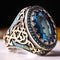 Turkish Jewelry 925 Sterling Heavy Big Aquamarine Stone Mens Ring silverbazaaristanbul 
