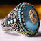 Turkish Jewelry 925 Sterling Silver Aquamarine Stone Mens Ring silverbazaaristanbul 