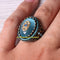 Turkish Jewelry 925 Sterling Silver Aquamarine Stone Mens Ring silverbazaaristanbul 