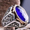 Turkish jewelry 925 Sterling Silver blue sapphire stone Mens ring silverbazaaristanbul 