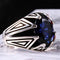 Turkish jewelry 925 Sterling Silver Blue Sapphire Stone Mens Ring silverbazaaristanbul 