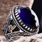 Turkish Jewelry 925 Sterling Silver Blue Sapphire Stone Mens Ring silverbazaaristanbul 