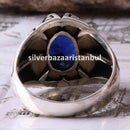 Turkish jewelry 925 Sterling Silver Blue Sapphire Stone Mens Ring silverbazaaristanbul 