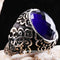 Turkish Jewelry 925 Sterling Silver Blue Sapphire Stone Mens Ring silverbazaaristanbul 