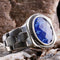 Turkish Jewelry 925 Sterling Silver Clock Sapphire Stone Mens Ring silverbazaaristanbul 