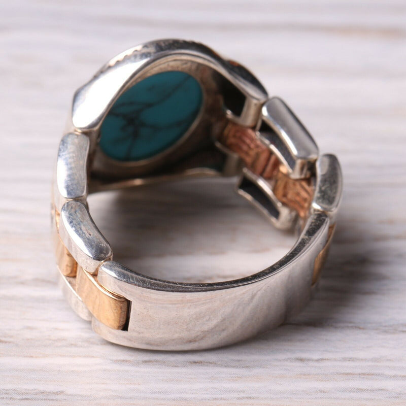 Turkish Jewelry 925 Sterling Silver Clock Turquoise Stone Mens Ring silverbazaaristanbul 