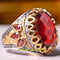 Turkish Jewelry 925 Sterling Silver Faceted Ruby Stone Mens Ring silverbazaaristanbul 