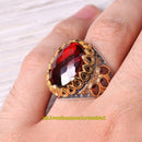 Turkish Jewelry 925 Sterling Silver Faceted Ruby Stone Mens Ring silverbazaaristanbul 