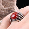 Turkish Jewelry 925 Sterling Silver Red Agate Aqeeq Mens Man Ring silverbazaaristanbul 