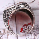 Turkish Jewelry 925 Sterling Silver Red Agate Aqeeq Mens Man Ring silverbazaaristanbul 