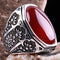 Turkish Jewelry 925 Sterling Silver Red Agate Aqeeq Mens Man Ring silverbazaaristanbul 