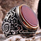Turkish Jewelry 925 Sterling Silver Red Agate Aqeeq Mens Man Ring silverbazaaristanbul 