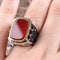 Turkish Jewelry 925 Sterling Silver Red Agate Aqeeq Mens Man Ring silverbazaaristanbul 