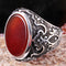 Turkish Jewelry 925 Sterling Silver Red Agate Aqeeq Mens Man Ring silverbazaaristanbul 