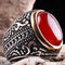 Turkish Jewelry 925 Sterling Silver Red Agate Aqeeq Mens Man Ring silverbazaaristanbul 
