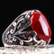 Turkish Jewelry 925 Sterling Silver Red Agate Aqeeq Mens Man Ring silverbazaaristanbul 