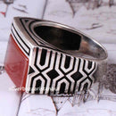 Turkish Jewelry 925 Sterling Silver Red Agate Aqeeq Mens Man Ring silverbazaaristanbul 