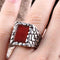 Turkish Jewelry 925 Sterling Silver Red Agate Aqeeq Mens Man Ring silverbazaaristanbul 