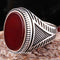 Turkish Jewelry 925 Sterling Silver Red Agate Aqeeq Mens Man Ring silverbazaaristanbul 