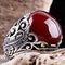 Turkish Jewelry 925 Sterling Silver Red Agate Aqeeq Mens Man Ring silverbazaaristanbul 