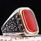 Turkish Jewelry 925 Sterling Silver Red Agate Aqeeq Mens Man Ring silverbazaaristanbul 