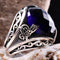 Turkish Jewelry 925 Sterling Silver Tughra Sapphire Stone Mens Ring silverbazaaristanbul 