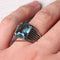 Turkish Jewelry Strong Blue Aquamarine Stone 925 Sterling Silver Mens Ring silverbazaaristanbul 