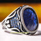 Turkish Luxury Jewelry 925 Sterling Silver Sapphire Mens Ring silverbazaaristanbul 