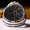 Turkish Yellow Amber Stone Exclusive 925 Sterling Silver Mens Ring silverbazaaristanbul 