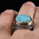 Turquoise Stone Best 925 Sterling Silver Mens Ring silverbazaaristanbul 