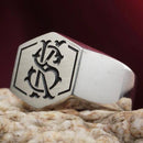 Two Letter Customizable No Stone 925 Sterling Silver Mens Ring silverbazaaristanbul 