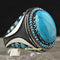Unique Turquoise Handmade 925 Sterling Silver Vintage Mens Ring silverbazaaristanbul 