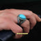 Unique Turquoise Handmade 925 Sterling Silver Vintage Mens Ring silverbazaaristanbul 