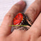 Winding Amber Stone Exclusive 925 Sterling Silver Mens Ring silverbazaaristanbul 